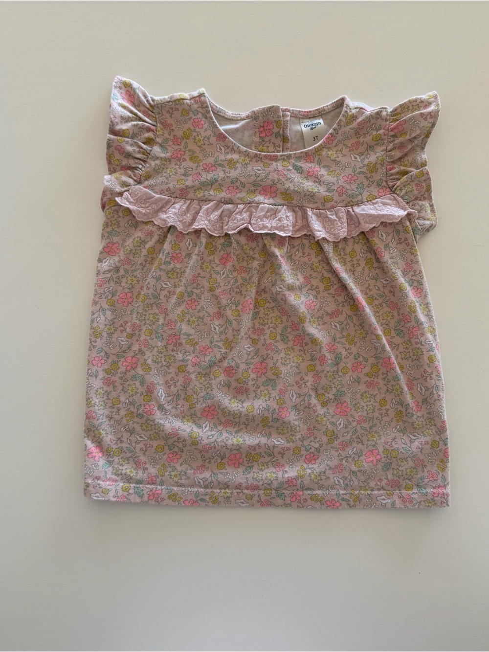 OshKosh Floral Ruffle Top Size 3T GUC